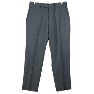 Kenneth Cole Men's Dark Grey Pants Size 36x32 Flat Front Mid Rise Tapered Leg